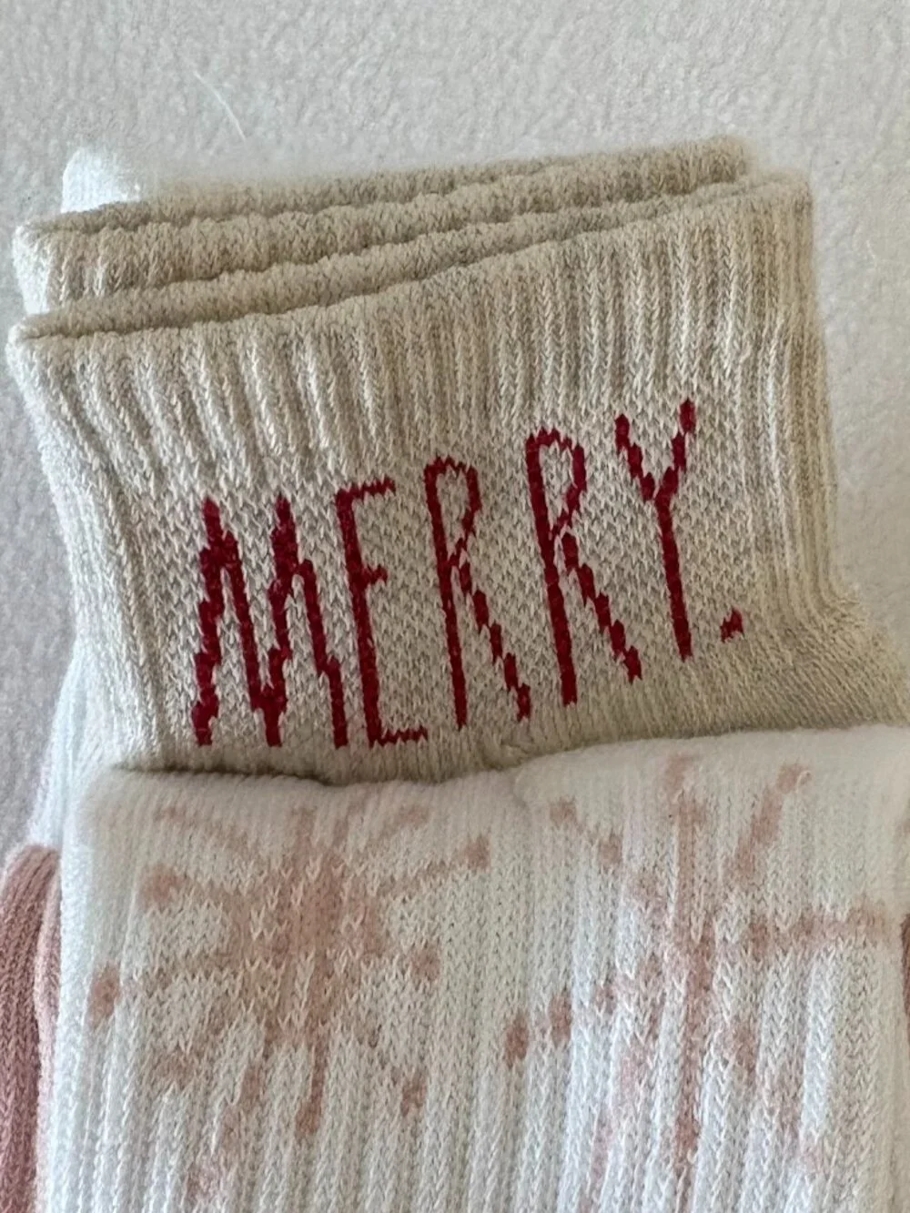 NWT - Rae Dunn 6 pr Women's Cushioned Quarter Socks - Holiday Collection